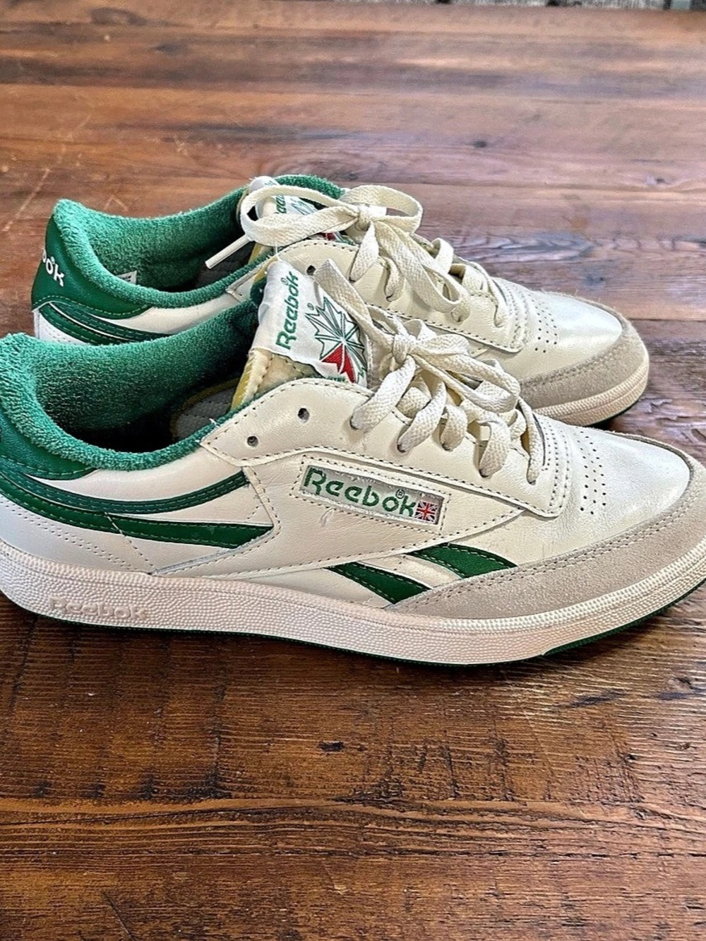 Reebok The Athletes Retro Sneakers US 10 Cream & Green